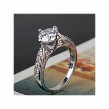 2.00Ct Round Cut Simulated Diamond Solitaire Engagement Ring 925 Sterling Silver - £94.42 GBP