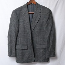 Vtg 90s Imperial by Haggar 40R Gray Glenn Plaid Tweed 2 Btn Blazer Sport Coat - £25.66 GBP