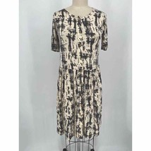 The Woods by Kate Quinn Mini Dress Sz S Cream Gray Short Sleeve Button F... - £23.43 GBP
