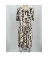 The Woods by Kate Quinn Mini Dress Sz S Cream Gray Short Sleeve Button F... - £23.15 GBP