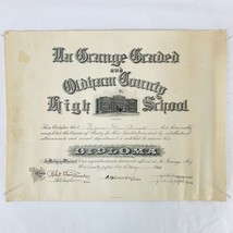 Vintage 1923 Diploma La Grange Graded and Oldham County Kentucky High Sc... - $14.25