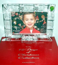 Waterford Crystal Frame Holds 4x6&quot; Photo 12 Days of Christmas Song Symbols New - £64.26 GBP