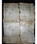 Vintage The Grand Rapids Press Hover Leading In 40 States Nov. 7 1928 - $3.99