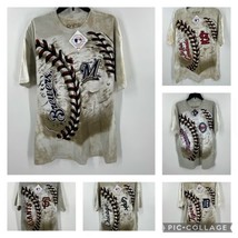 LIquid Blue Mens MLB Brown Tie Dye All Over Print T Shirt Size XL Choose... - $18.40