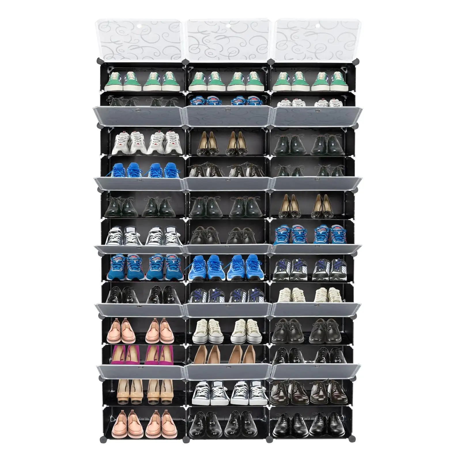 36 Cubes 72 Pairs Modular Plastic Shoe Storage Cabinet Boxes Expandable ... - $112.00