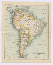 1912 Antique Map Of South America Brazil Argentina / Verso British Guiana Guyana - £15.86 GBP