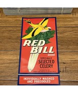 Wholesale Lot Of 500 1940s Red Bill Brand Celery Harry Becker Produce De... - $346.50