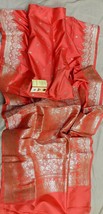Pure Silk Mark Certified Saree, Handwoven Pure Silk Katan Saree - Elegant Tradit - £117.64 GBP