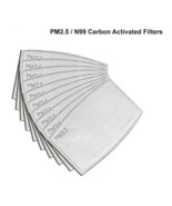 PM2.5 Activated Carbon Filter 5 Layer Replaceable For Face Mask -- Pack ... - £18.04 GBP