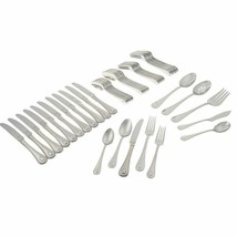 Lenox French Perle 65 PC Flatware Set Service For 12 Stainless 18/10 Beading NEW - £125.76 GBP