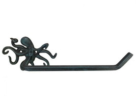 [Pack Of 2] Seaworn Blue Cast Iron Octopus Hand Towel Holder 11&quot;&quot; - £49.99 GBP