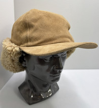 Men&#39;s Polo Ralph Lauren Fleece Suede Trapper Hat Polo Tan Ear Flap Vinta... - £107.76 GBP