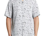 Theory Men&#39;s Noll Geo Floral Print Button Down Camp Shirt Black/White-2XL - $69.97