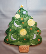 G Venzo Art Pottery Celestial Christmas Tree Trivet Hot Plate Italy Sun Moon 12&quot; - £19.43 GBP