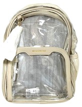MissNine 10in Purse Backpack Clear Tan Edges Pockets Adjustable Leather Straps - £17.79 GBP