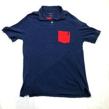 Kangol Polo Shirt Mens M Navy Blue Red Collared Cotton Thin Short Sleeve - $20.56