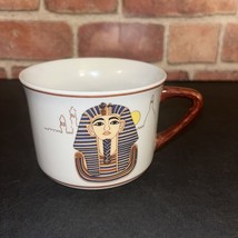 Egyptian Revival Mug Cup Fine Royal Porcelain Gods Hieroglyphics Falhi Mohmond - $14.03