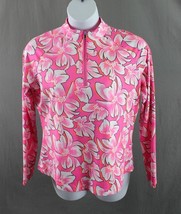 NWT Ladies Jo Fit Hot Pink Gray Orchid Floral Long Sleeve Mock Shirt Size S image 7