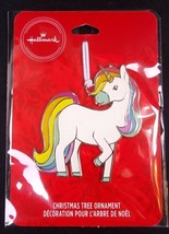 Hallmark UNICORN flat metal Christmas ornament on card 2019 NEW - £5.94 GBP