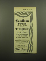 1960 Hotel Pierre Ad - Cotillion room Stanley Melba presents By Request - $14.99