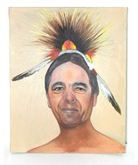 Original Oil Portrait by Johnny Mahto Hogue On Fredrix Frame - 20&quot; x 16&quot; - £48.89 GBP