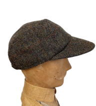VTG Harris Tweed Men’s Gray Herringbone Wool Cap NWT Maus &amp; Hoffman – XL - $94.00