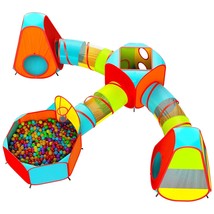 7Pc Kids Play Tent With 1 Big Ball Pit For Babies, 3 Play Tunnel For Toddlers, A - £79.78 GBP