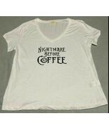 "Nightmare Before Coffee" Women's White Oversized Graphic Tee Size M by ... - €9,35 EUR