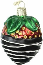 Old World Christmas Chocolate Dipped Strawberry Glass Christmas Ornament 28116 - £10.29 GBP