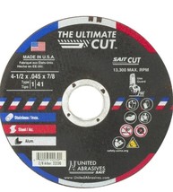 Lot Of 9 United Abrasives 22230 4-1/2x.045x7/8 Ultimate Cut Premium Perf... - $14.85