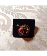 Vintage Sarah Coventry Gold Tone Lucite Cabochon Apple Pin Brooch with Box - $12.22 CAD