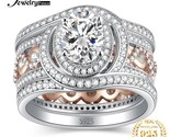  pcs 925 sterling silver wedding engagement ring for woman 2 9ct simulated diamond thumb155 crop