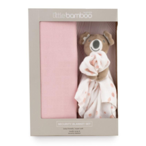 Little Bamboo Muslin Swaddle Wrap &amp; Lovie Comforter Gift Set - Dusty Pink 1Set - £96.26 GBP