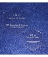 2 Pc Side to Side Measured Hexagon Set -2.5&quot; and 3.5&quot;- Clear Acryli... - $17.65