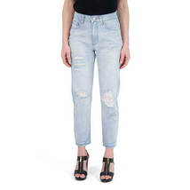 MSRP $39 Gogo Jeans Juniors&#39; High-Rise Ripped Mom Jeans Blue Size 9 - $12.54