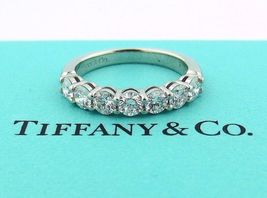 Tiffany &amp; Co. Platinum Embrace .91ct Diamond 3.5mm Shared Wedding Band Ring 7.5 - £4,756.16 GBP