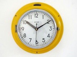 Yellow Vintage Maritime Navigation Citizen Wall Clock Slave Nautical Ship Japan - £98.79 GBP