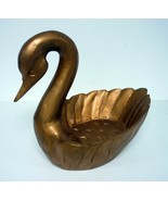 Rose Gold Wooden Swan Bowl Vintage 12&quot;x10&quot; Duck Decoration - $26.47 CAD