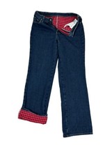 Dickies Flannel Lined Blue Denim Jeans 32 x 35 Relaxed Fit Women Size 10... - $29.69