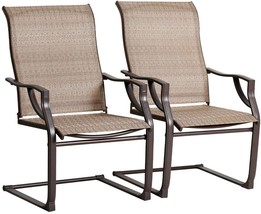 BALI OUTDOORS All-Weather Spring Motion Textile Patio Dining Chairs Set of 2 for - £103.90 GBP