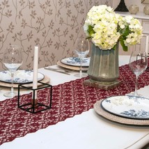 Burgundy Lace Table Runner 12&quot; x 110&quot; - £10.11 GBP