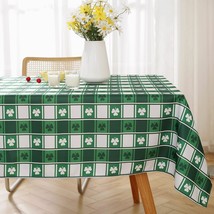 St Patrick&#39;s Day Shamrock Rectangle Tablecloth 60x84 Inches Using Green ... - $37.66