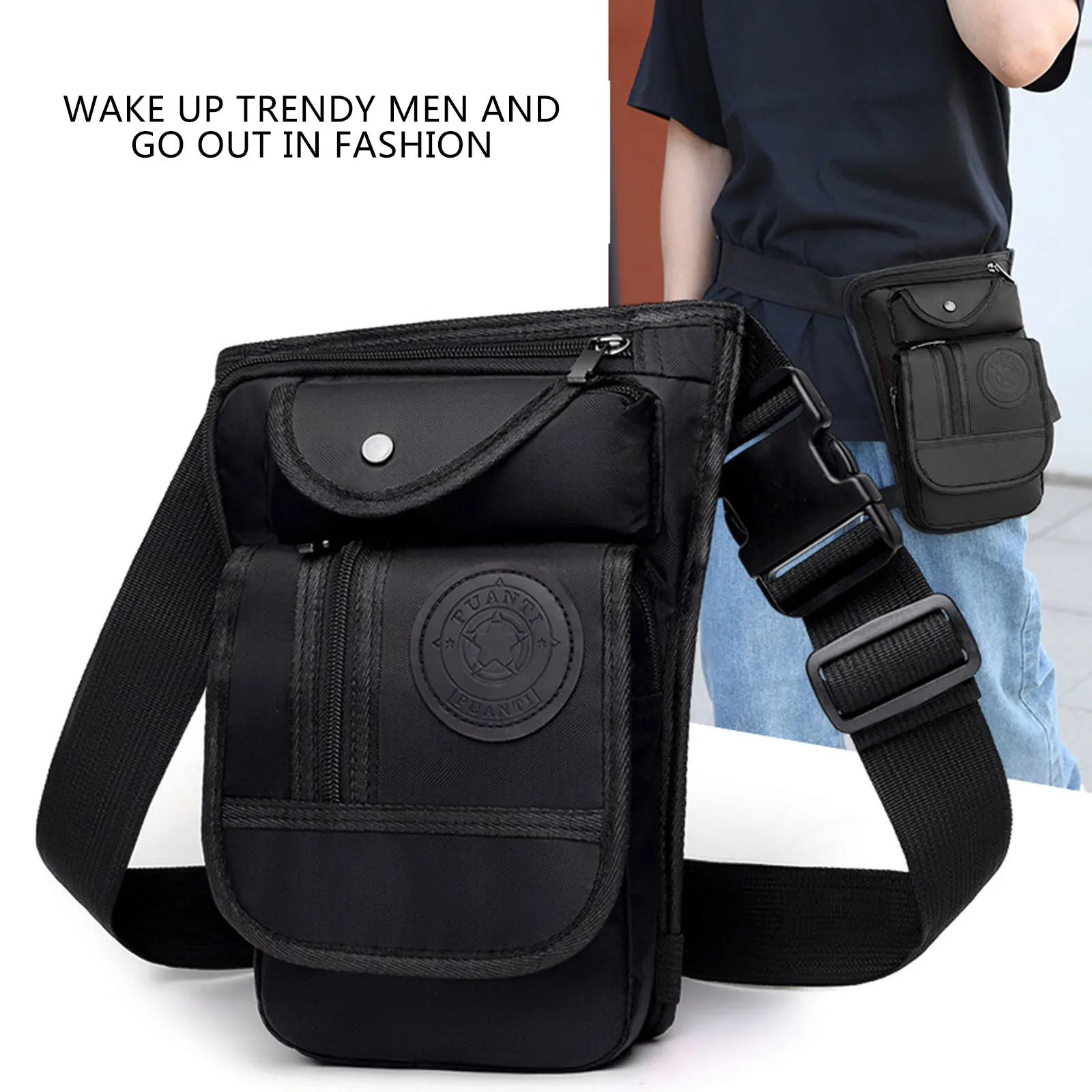 Oxford Drop Leg Bag for Men - Military Style, Multi-Purpose Shoulder &amp; Waist P - £18.51 GBP