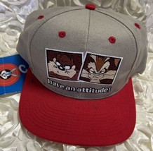 Looney Tunes Red &amp; Tan Snapback Hat Tazmanian Devil “Have an Attitude!” ... - $27.03 CAD