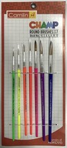 Pack of 7 Pcs Camlin Champ Round Brush Set Assorted colors art craft sch... - $13.99
