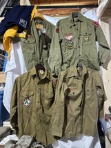 Large lot of VTG Boy Scout Items Shirts, Neckerchiefs Flashlight - £77.68 GBP