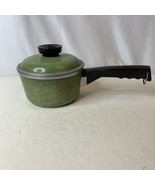 Club Avocado Green 1 Qt Cast Aluminum Sauce Pan Pot with Lid USA Made Vi... - $12.19