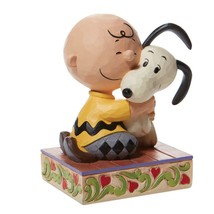 Jim Shore Charlie Brown Figurine with Snoopy Beagle Hug Peanuts #6007936 image 2