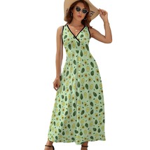 Mondxflaur Green Avocado Summer Dresses for Women V-neck Sleeveless Long Dress - £29.22 GBP+