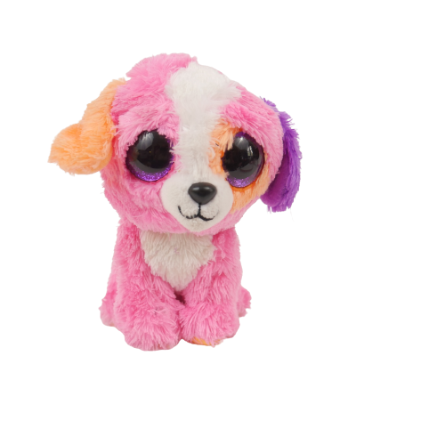 Primary image for TySilk Beanie Boo Pink Orange Puppy Dog Precious Purple Glitter Eyes 2014